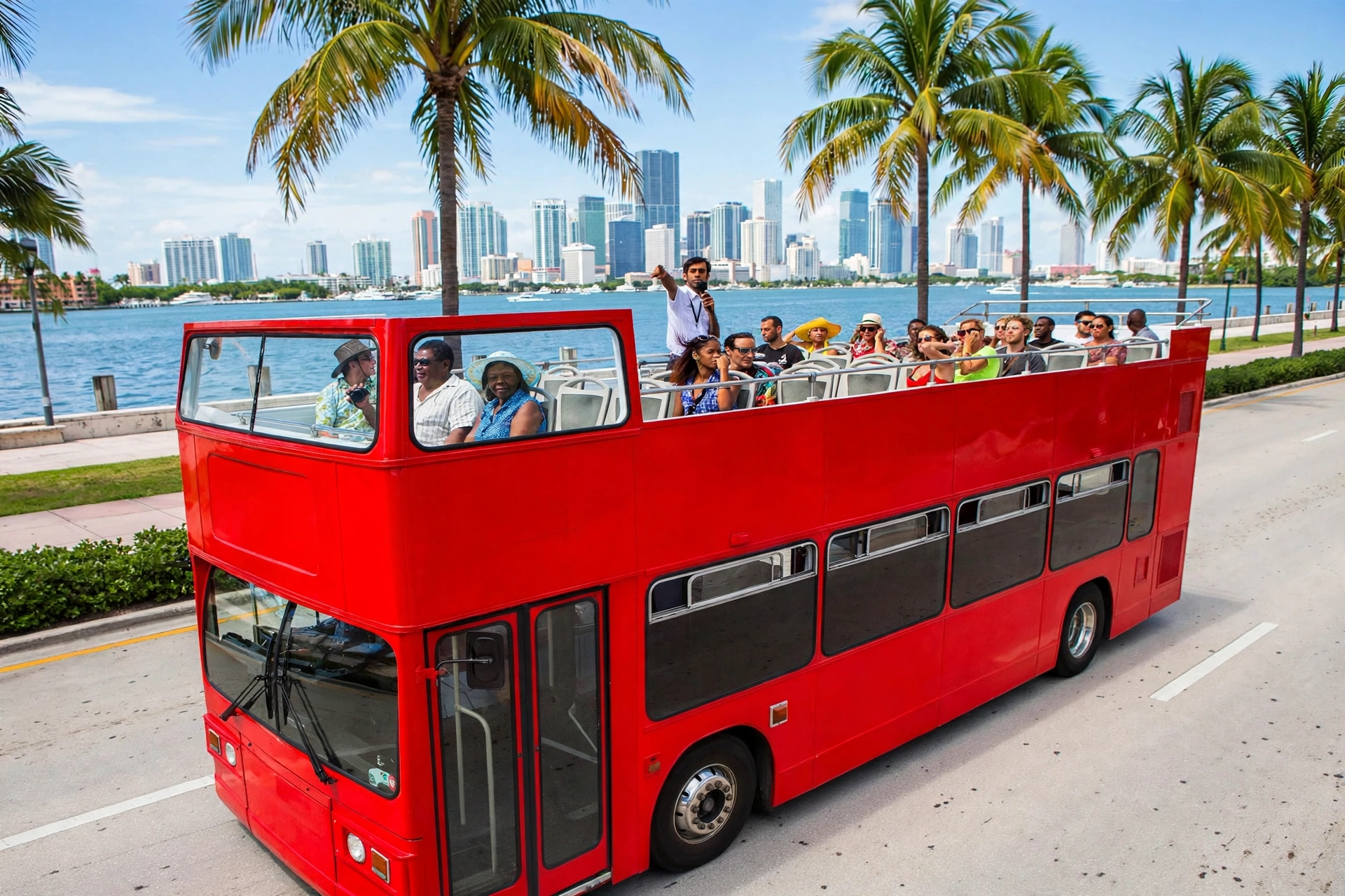 Autobús turístico de dos pisos en Miami