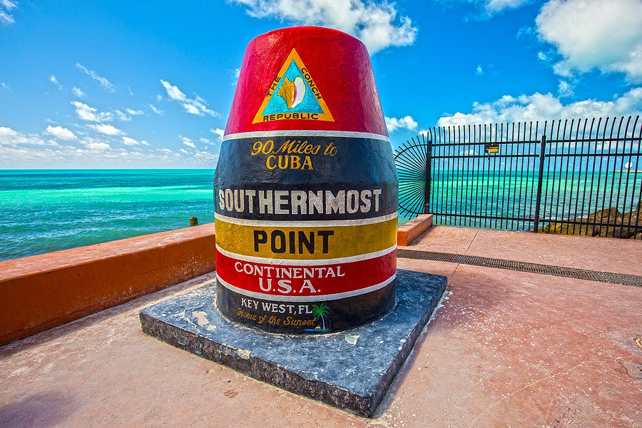 Southernmost Point de Key West, a 90 millas de Cuba