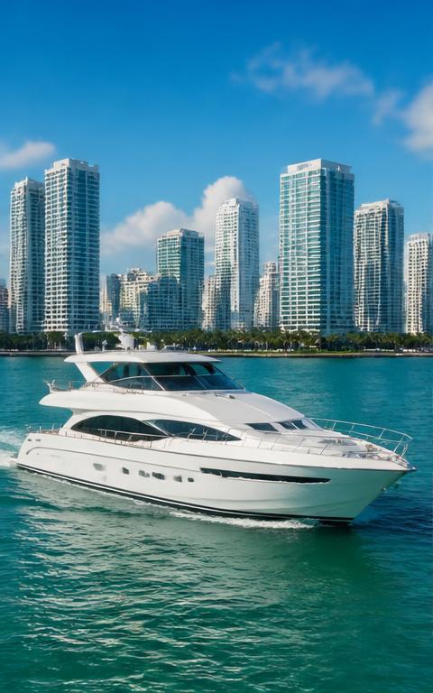 Yate de lujo navegando en Miami