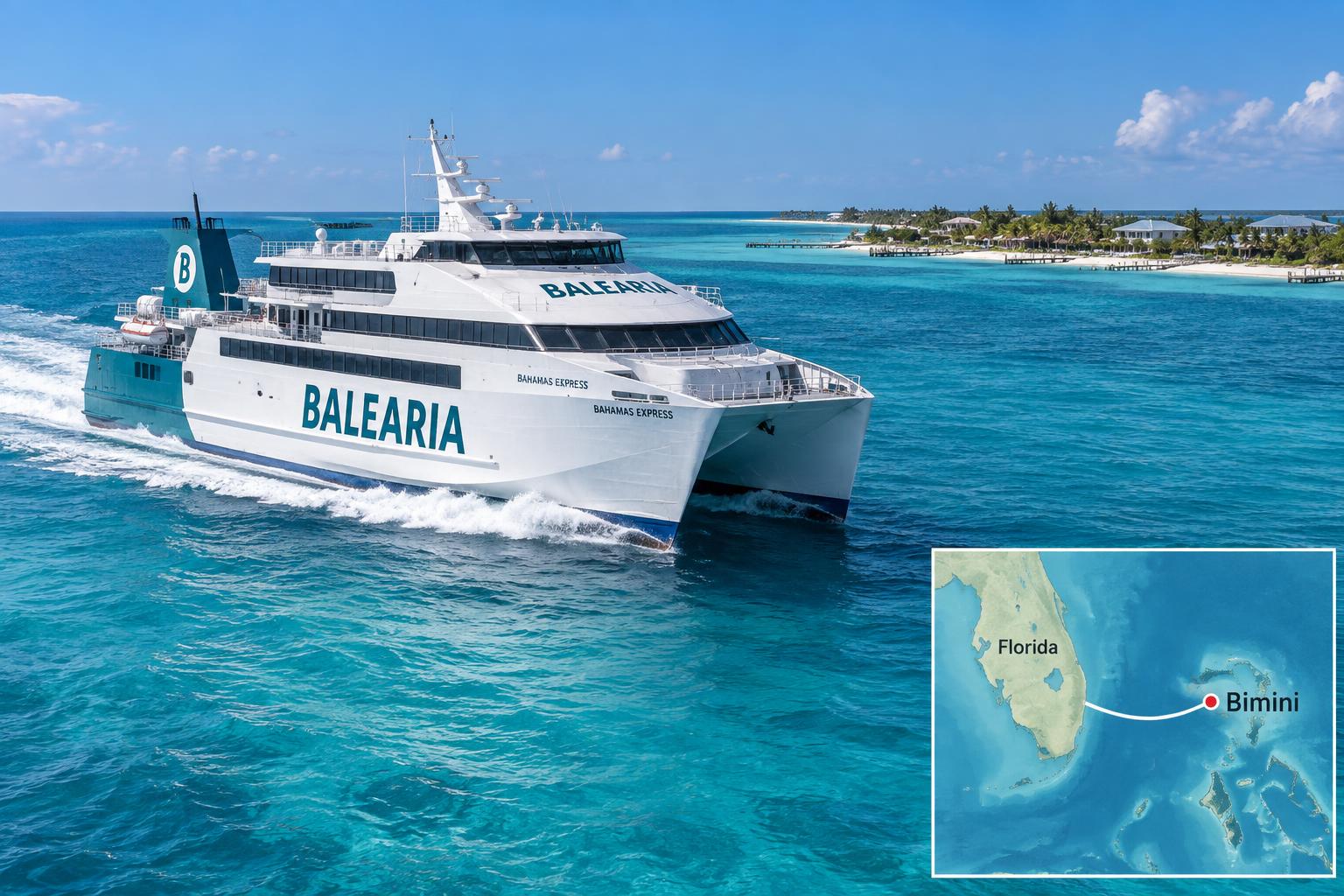 Crucero en una playa tropical de Bahamas